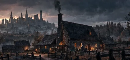 A lone stone farmhouse below the Watch